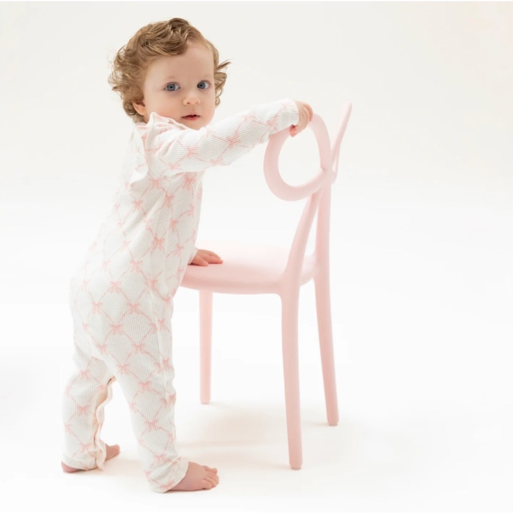 Angel Dear Bow Trellis Ruffle Romper